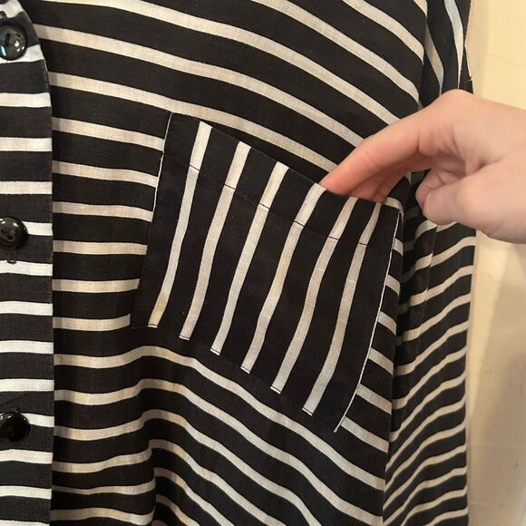 IC by Connie K Women’s Size XL Black and White Striped Button up Top - Picture 10 of 10
